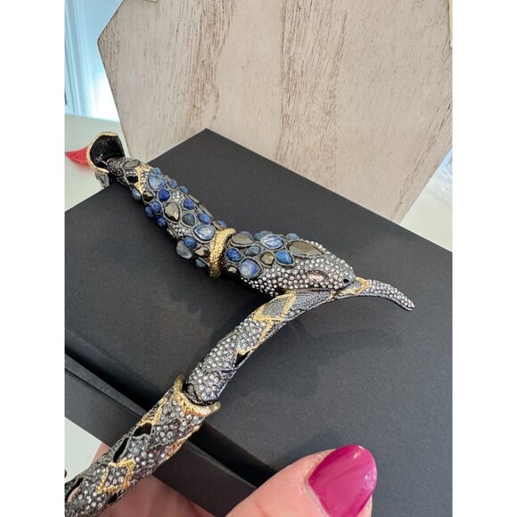 Designer Alexis Bittar Jardin de Papillon Snake Necklace Crystal - Picture 4 of 7